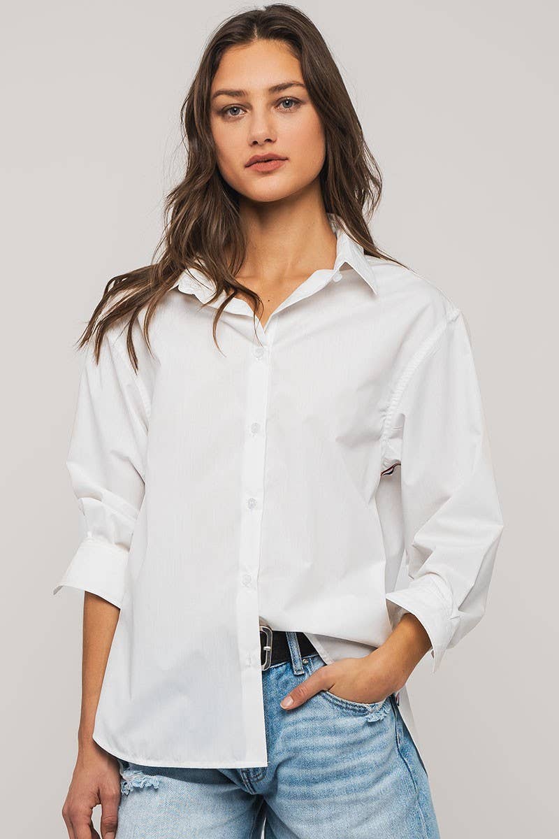 Twill Tape Detail and Button Down Casual Shirt
