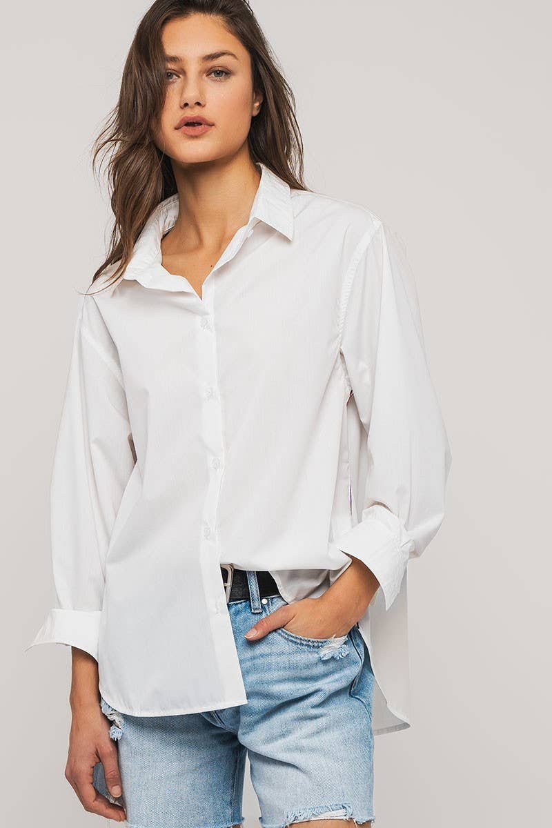 Twill Tape Detail and Button Down Casual Shirt