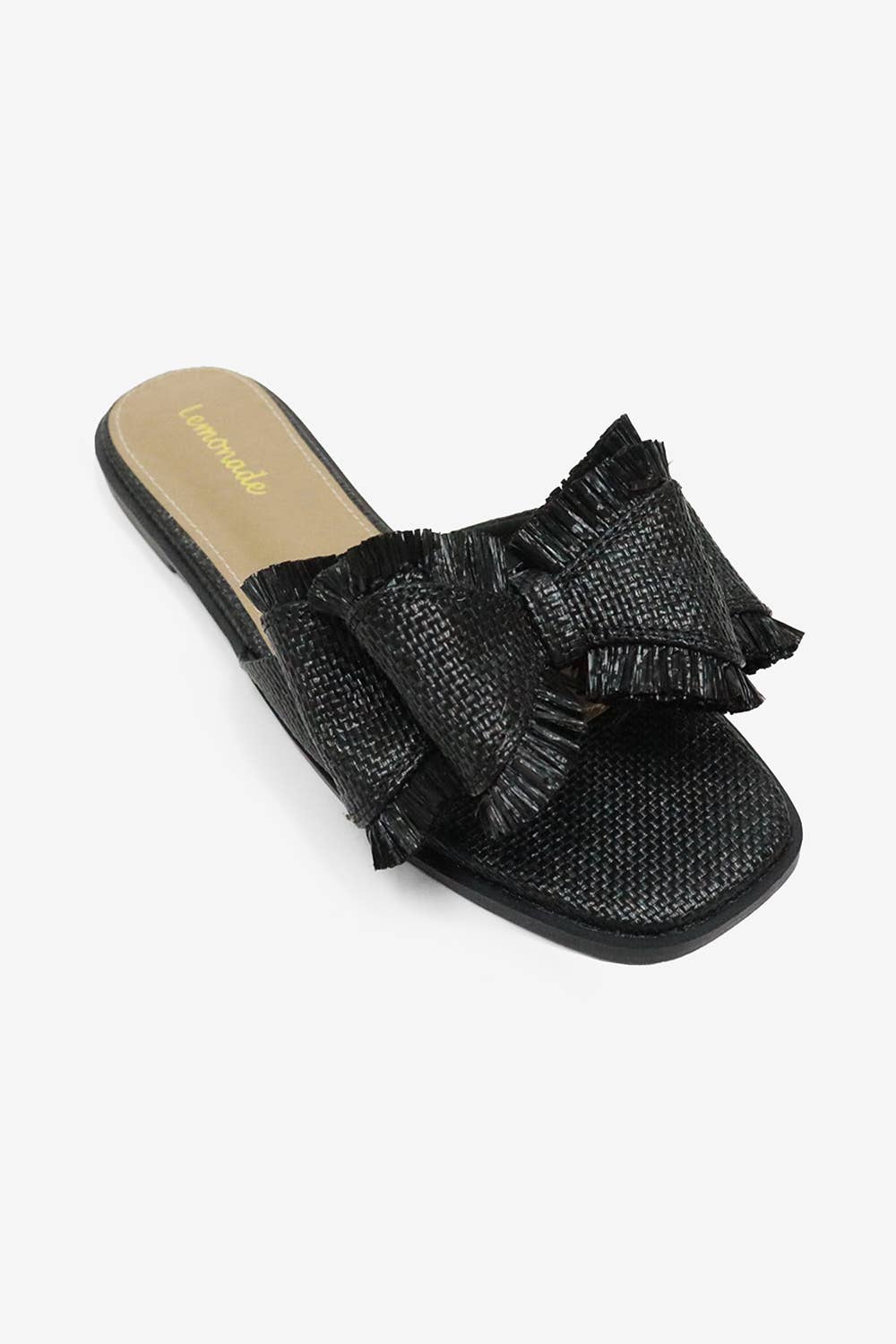 RESORT STAY - Raffia Bow Sandals, Beach Slide, Summer Flat