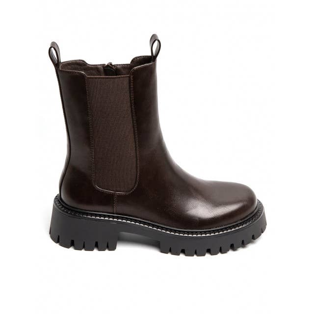 Women's Flat Chunky Classic Chelsea Pull On Ankle Boots