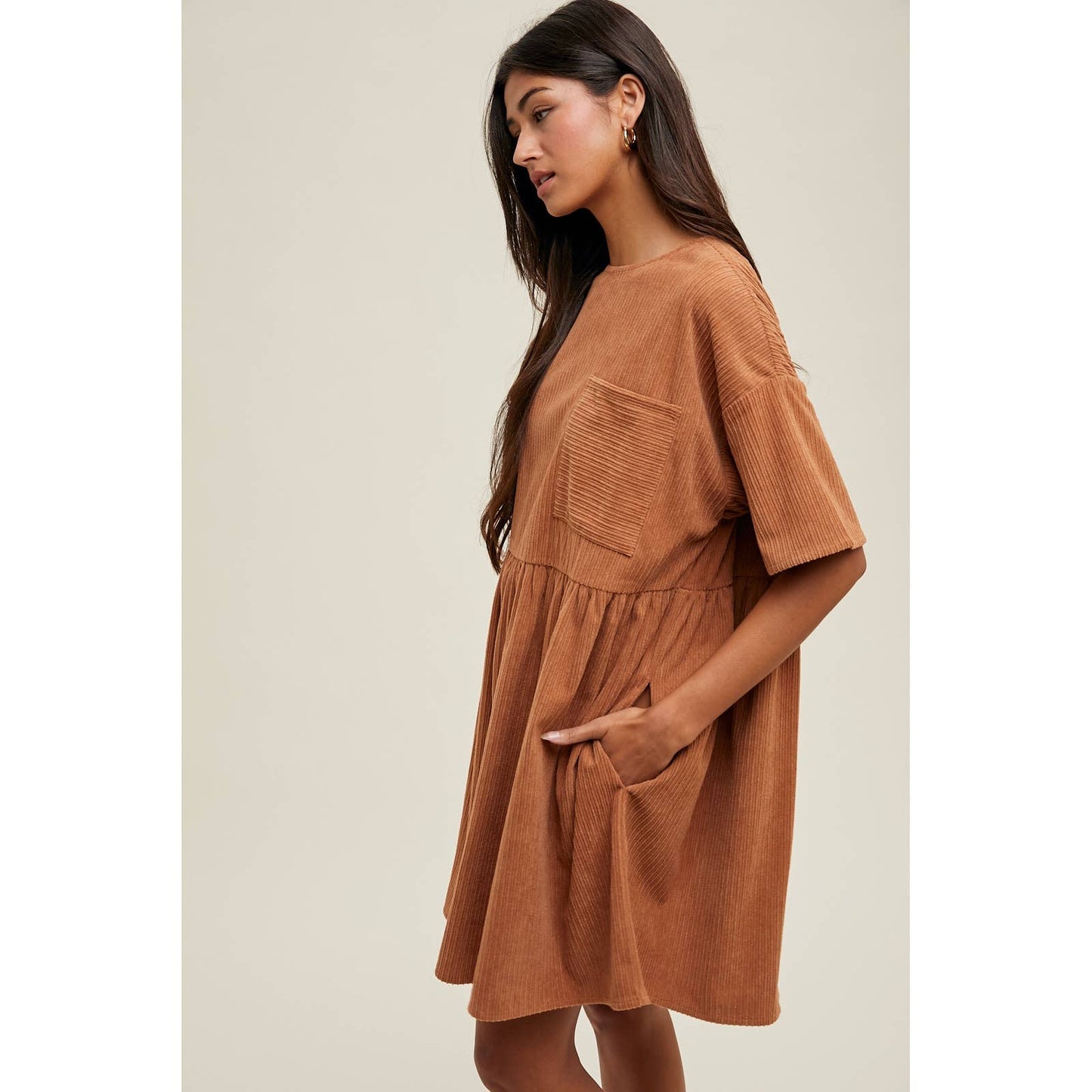 CORDUROY MINI DRESS / WL25-11083