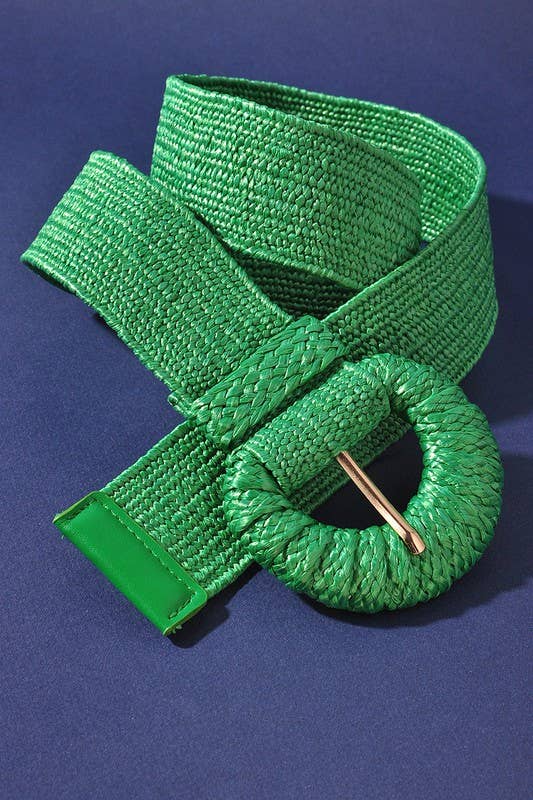 WRAPPED HALFMOON ELASTIC STRAW BELT IW50015