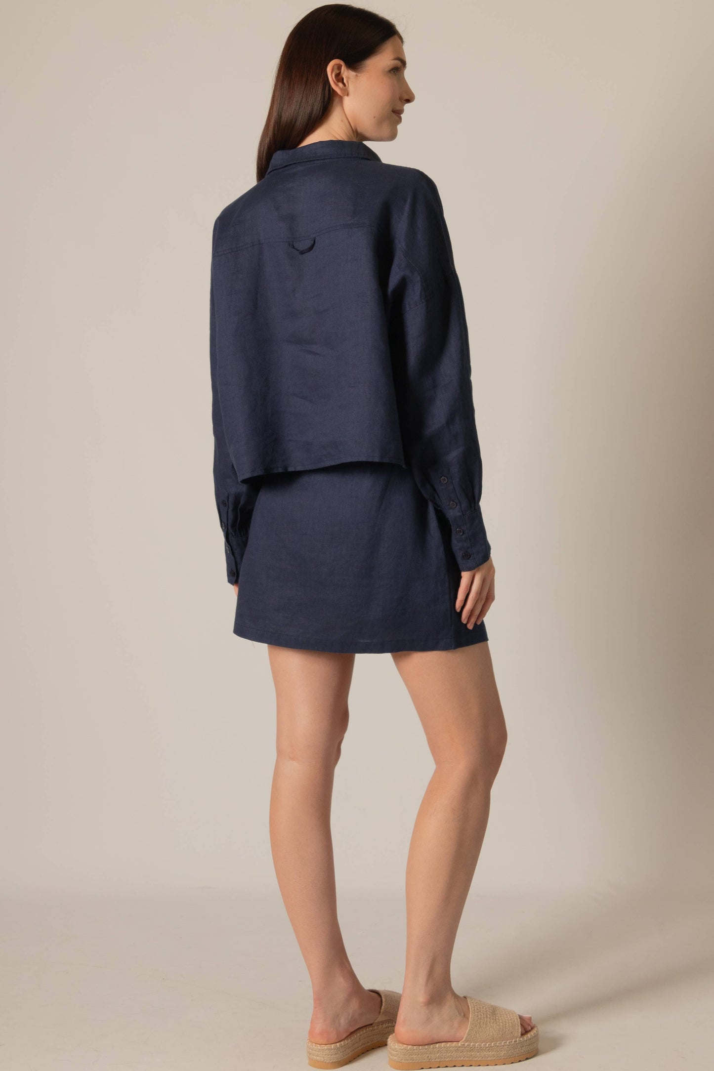 P.CILL Linen Cargo Style Skort