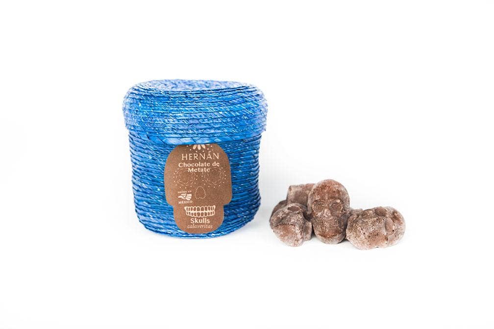 Cinnamon Mexican Chocolate SKULLS in Basket - 240g