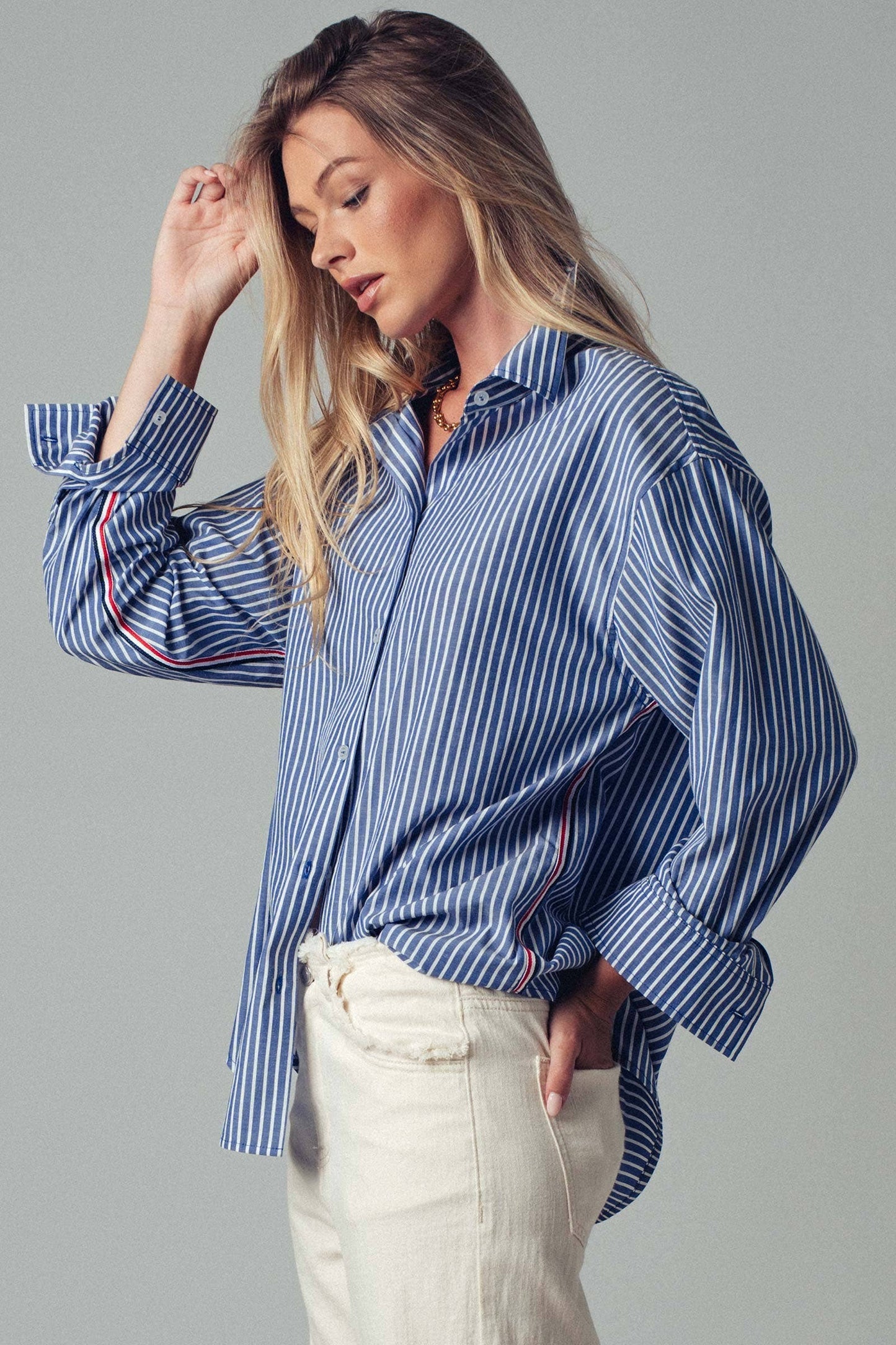 Twill Tape Detail and Button Down Casual Shirt