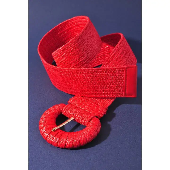 WRAPPED HALFMOON ELASTIC STRAW BELT IW50015