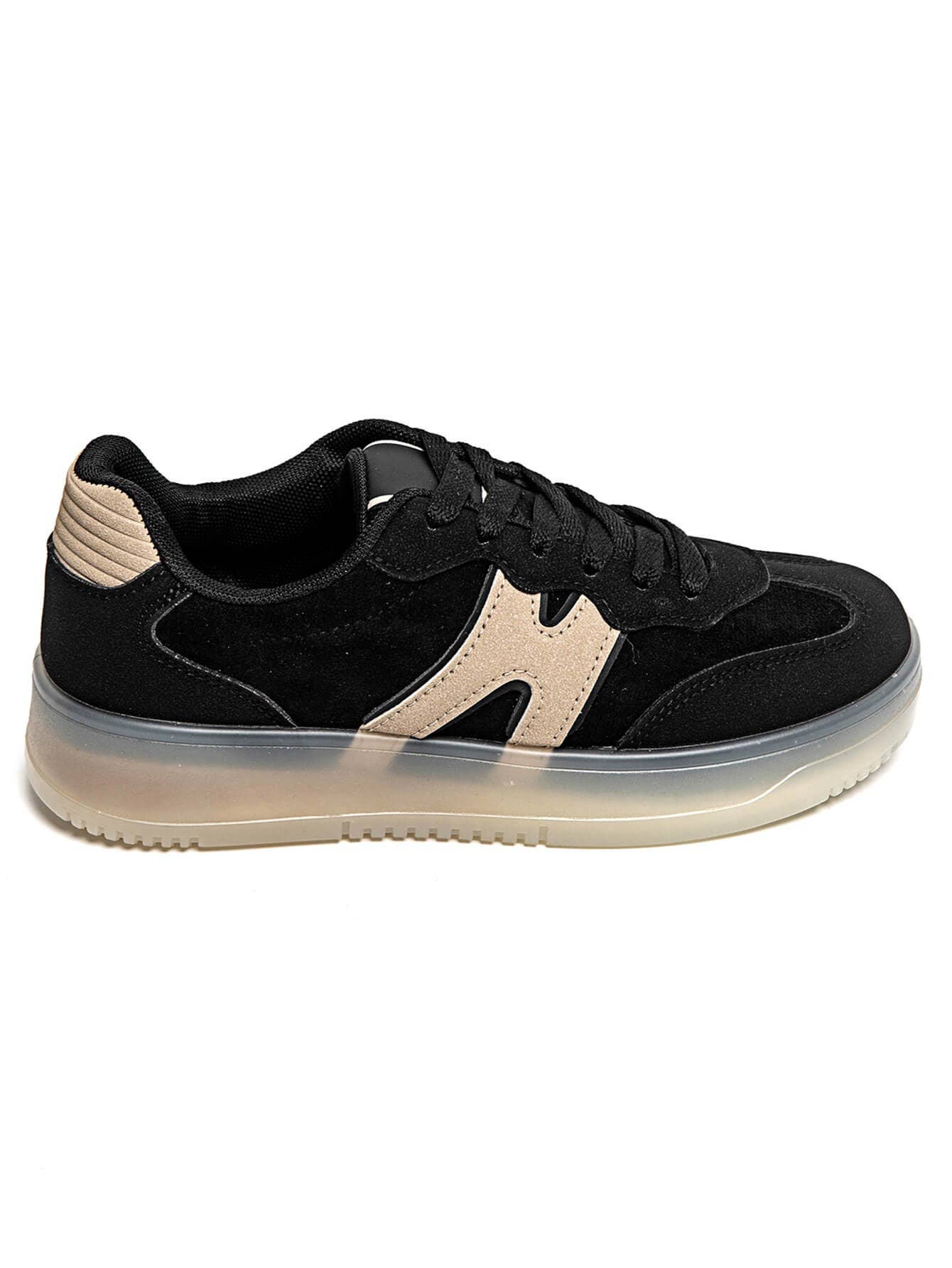 CLASSIC STREET COLOUR CONTRAST FAUX SUEDE LACE UP SNEAKERS