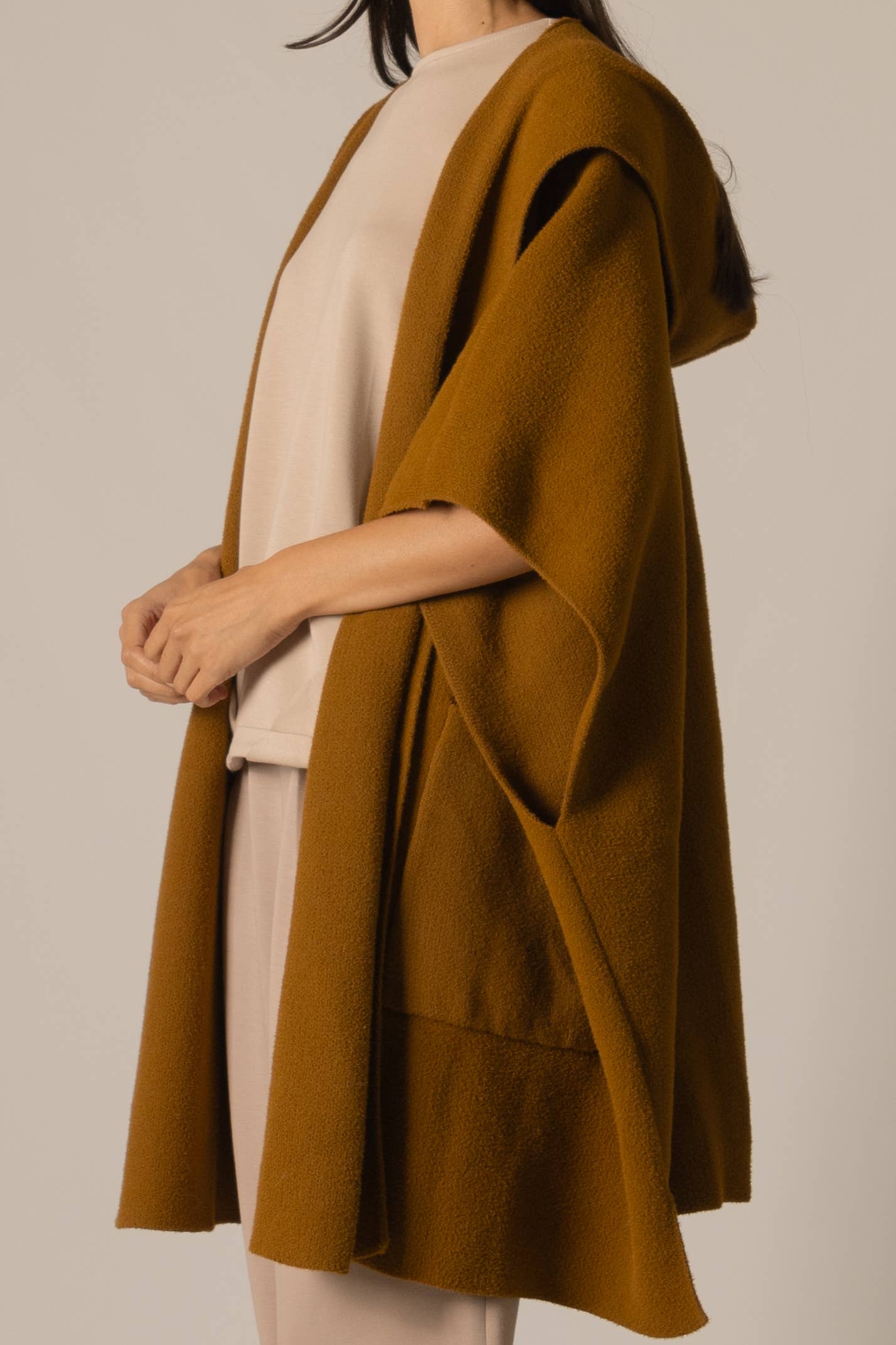P.CILL Hooded Cape Cardigan