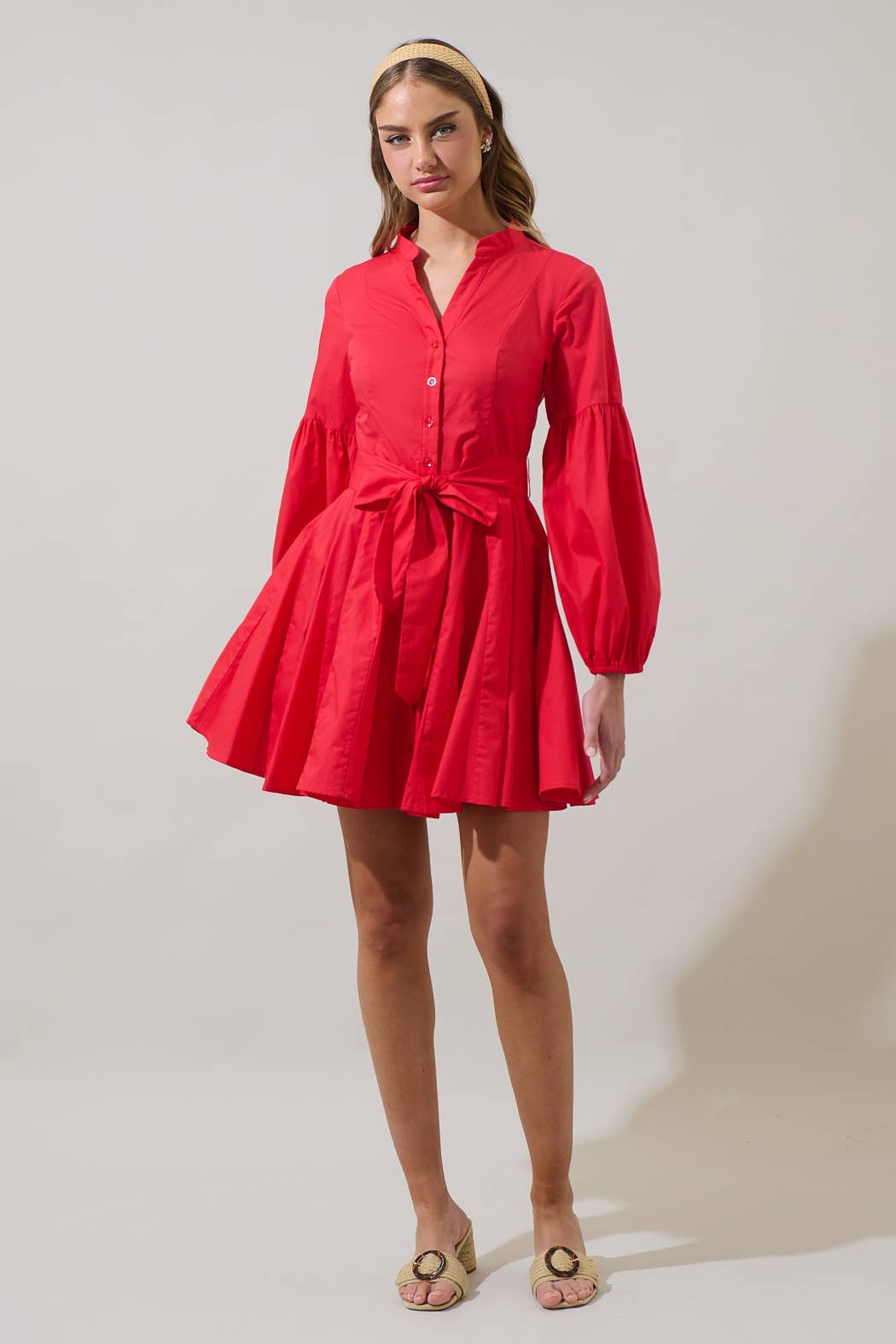Laria Poplin Button Down Mini Dress