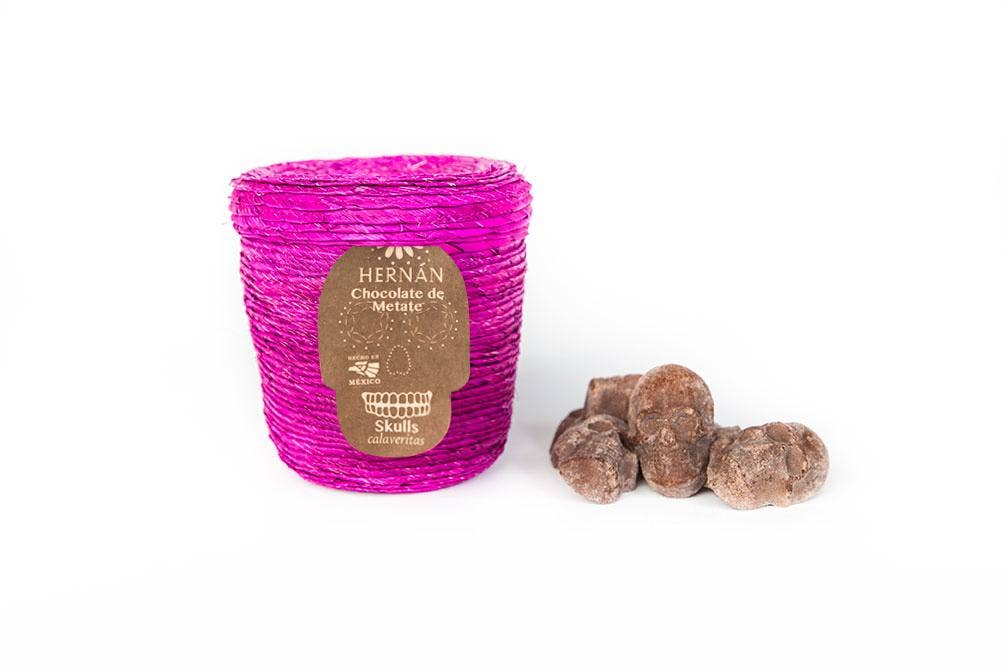 Cinnamon Mexican Chocolate SKULLS in Basket - 240g