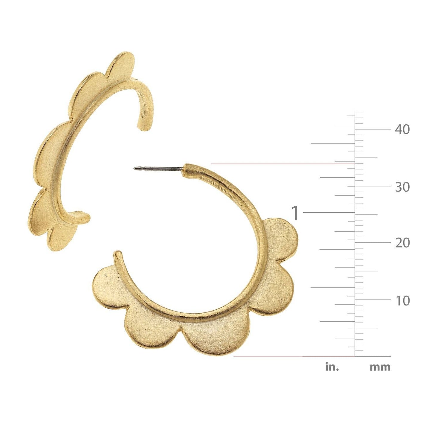 Gold Scallop Hoop Earrings