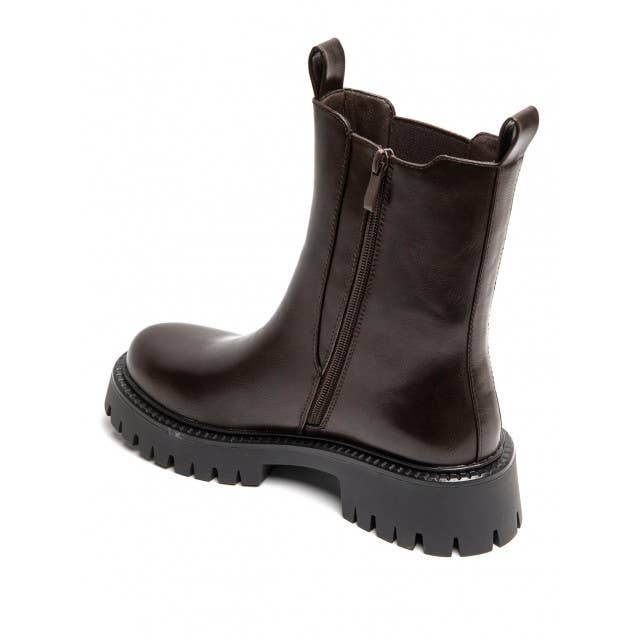 Women's Flat Chunky Classic Chelsea Pull On Ankle Boots