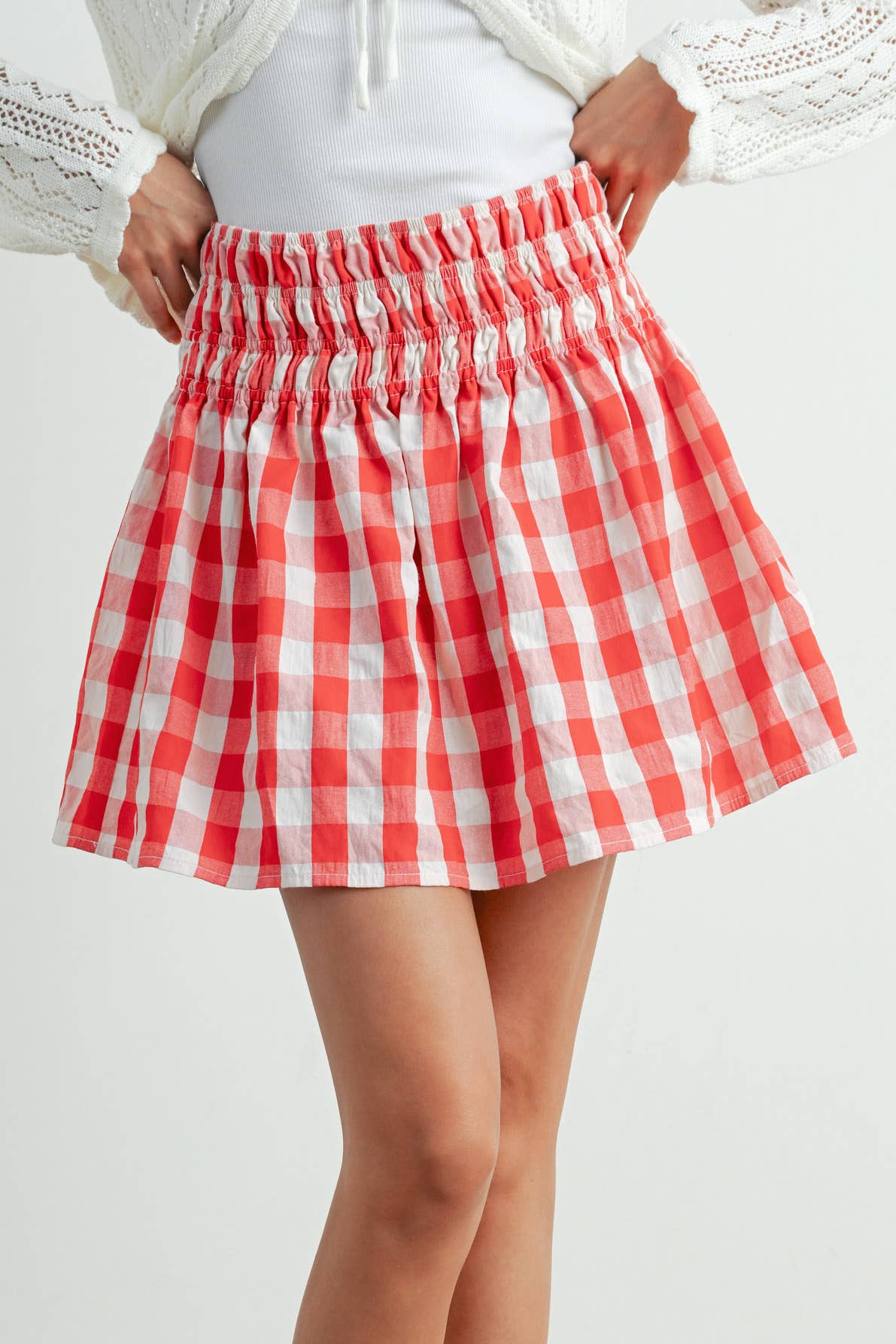 Checked Patterned Plaid Skirt - BMS7743
