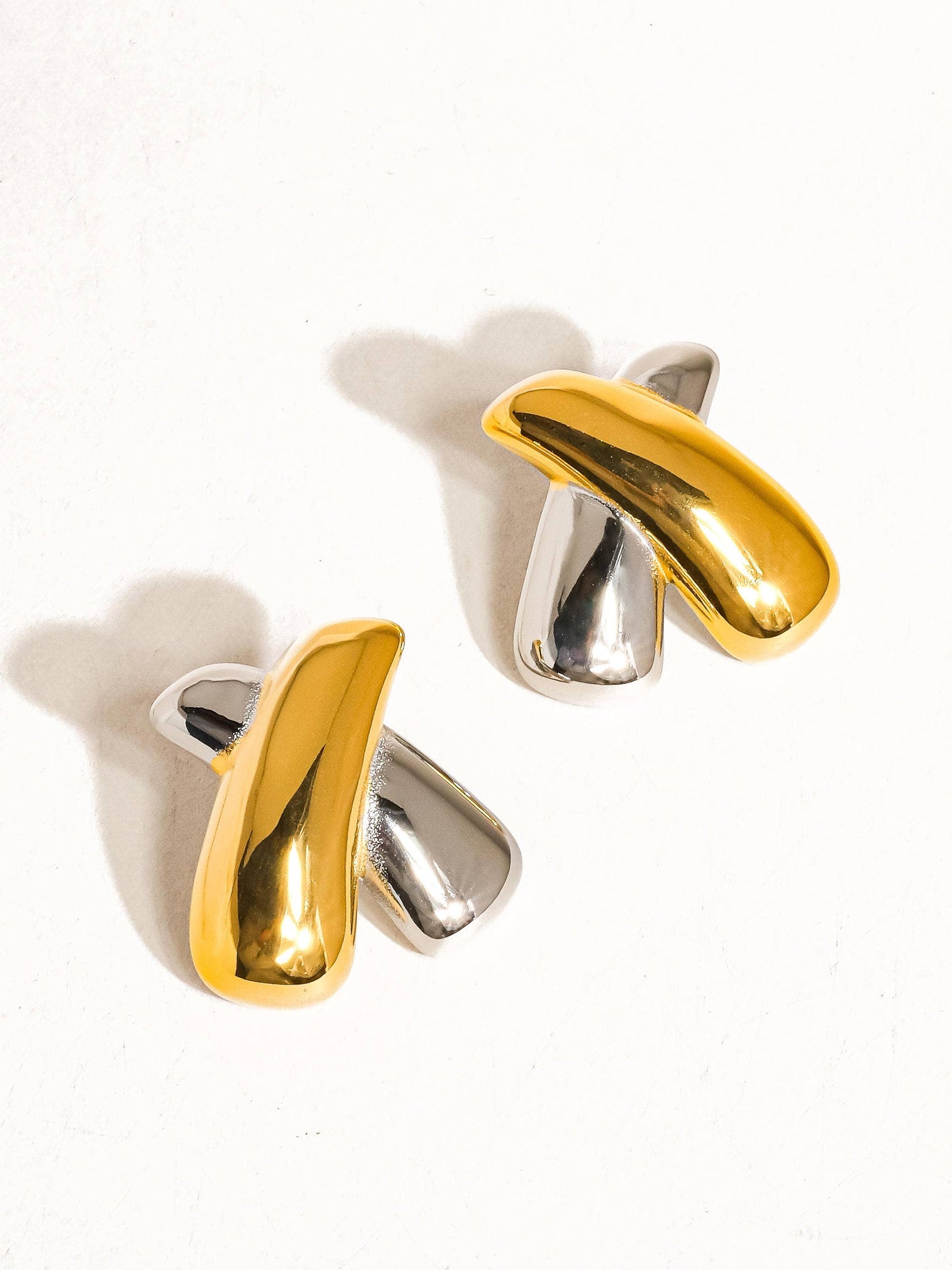 Tiphanie 18K Gold Non-Tarnish X Earring