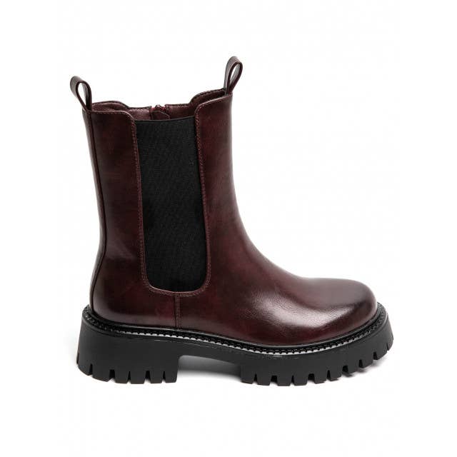 Women's Flat Chunky Classic Chelsea Pull On Ankle Boots