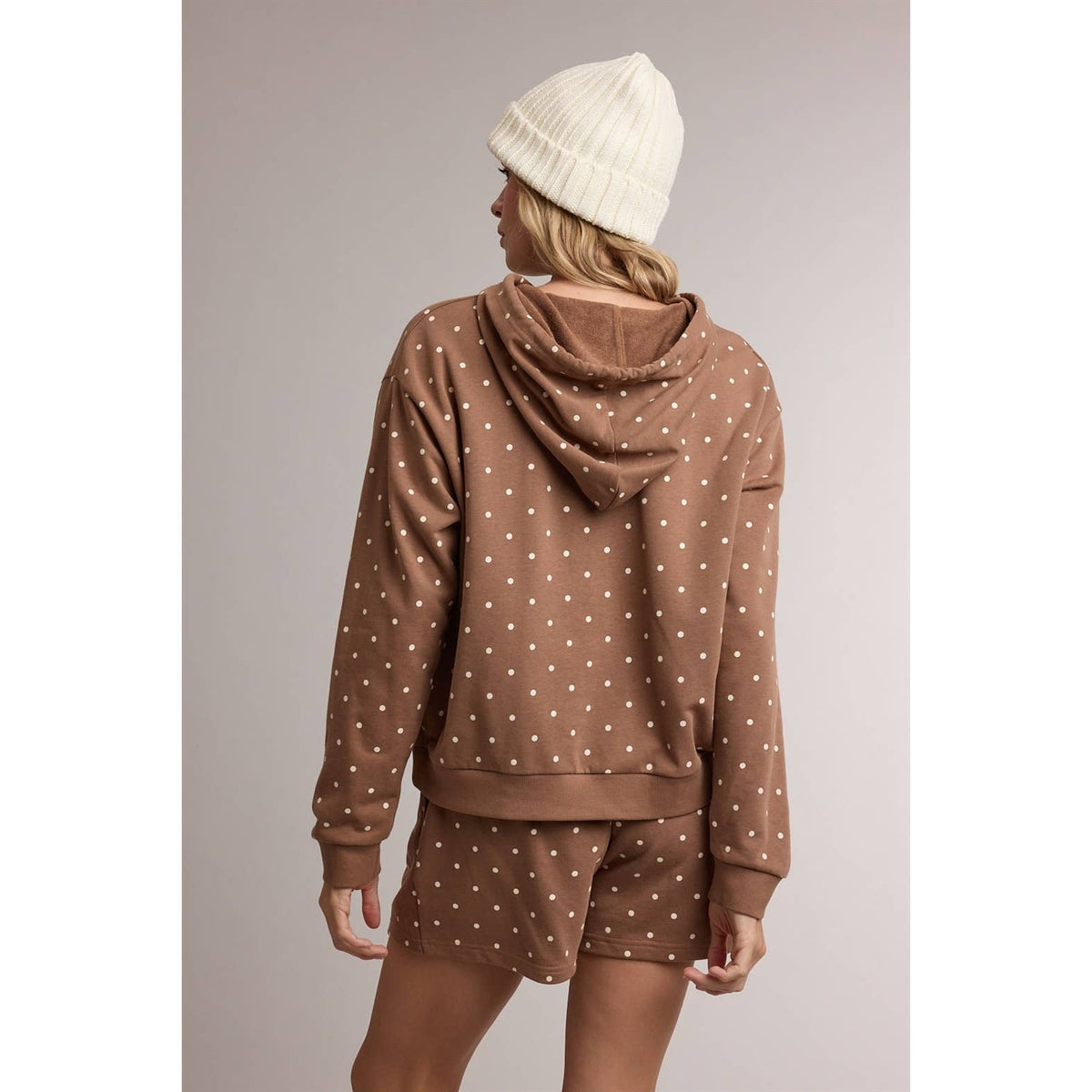 POLKA DOT HOODIE & MINI SHORTS SET / WL26-13441