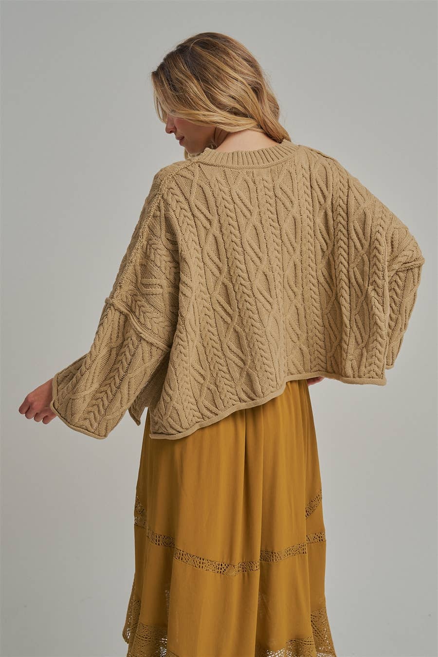 OVERSIZED CABLE KNIT CASUAL BOHO FALL SWEATERTOP_JLT00437-01