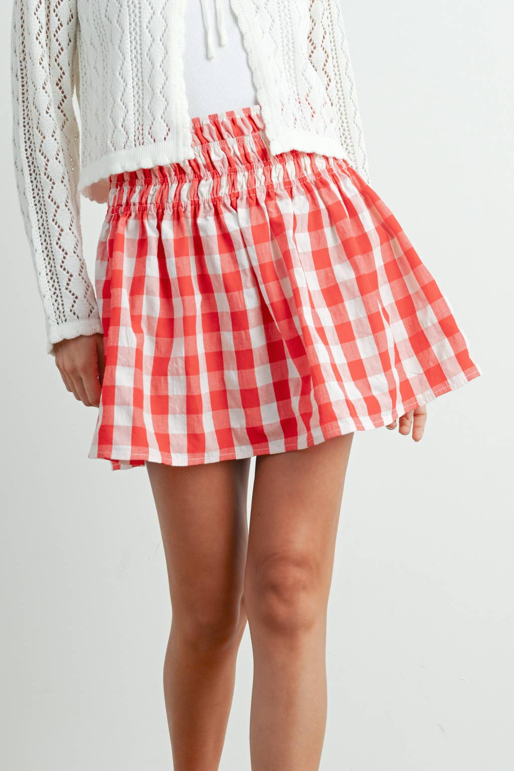 Checked Patterned Plaid Skirt - BMS7743