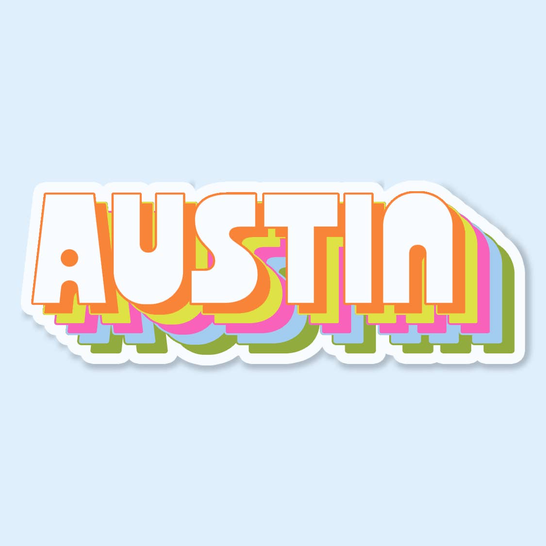 Custom City Retro Sticker | State Name Travel Souvenir