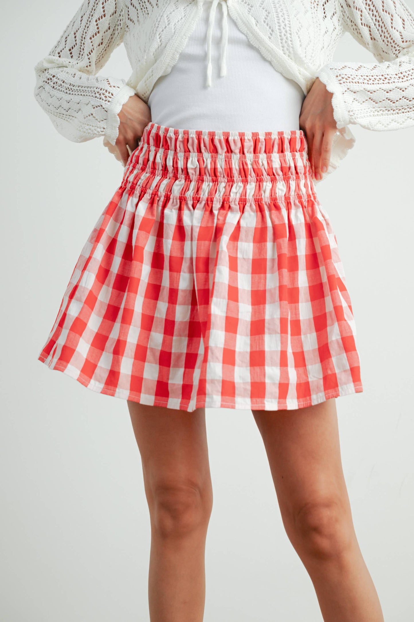 Checked Patterned Plaid Skirt - BMS7743