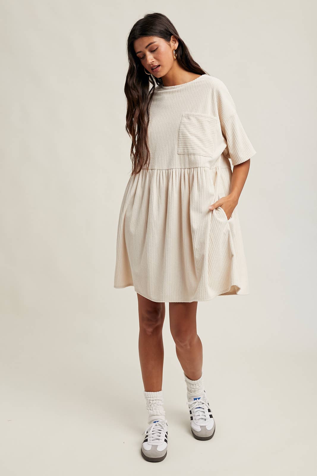CORDUROY MINI DRESS / WL25-11083