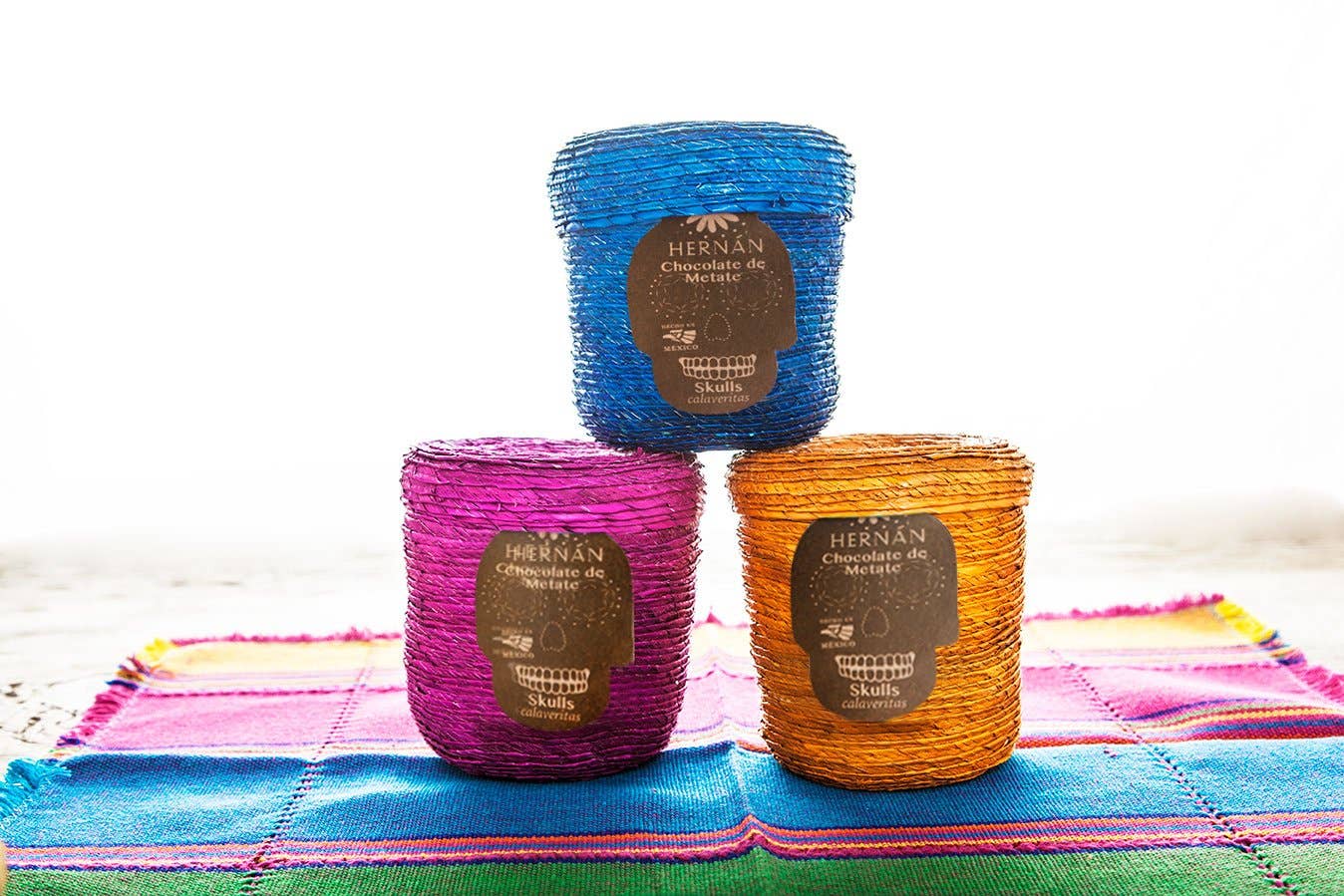 Cinnamon Mexican Chocolate SKULLS in Basket - 240g