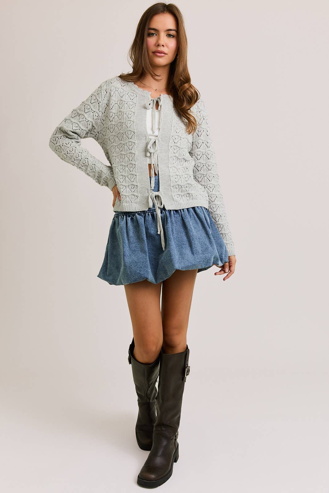 CARDIGAN WITH TIE ON THE FRONT