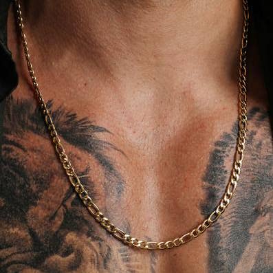 5mm Gold Figaro Chain Necklace for Men