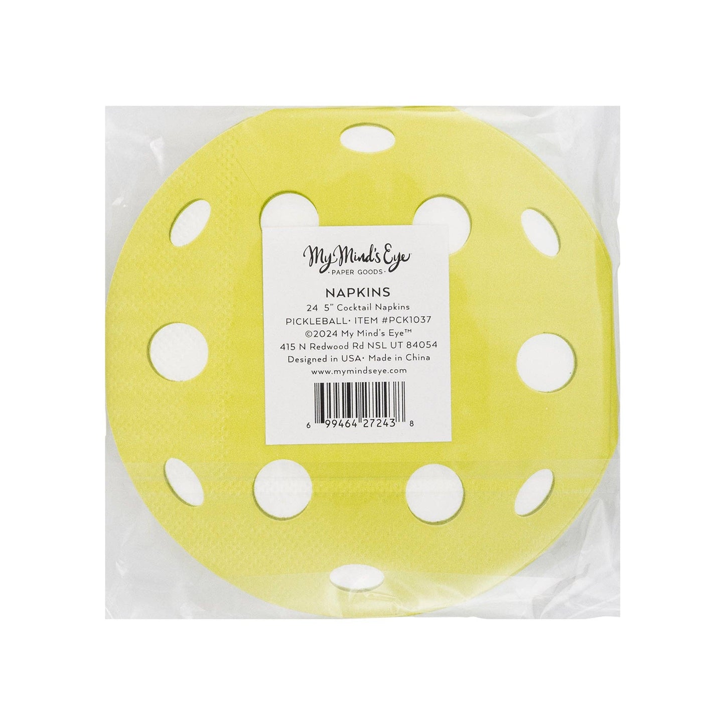 PCK1037 - Pickleball Shaped Paper Cocktail Napkin