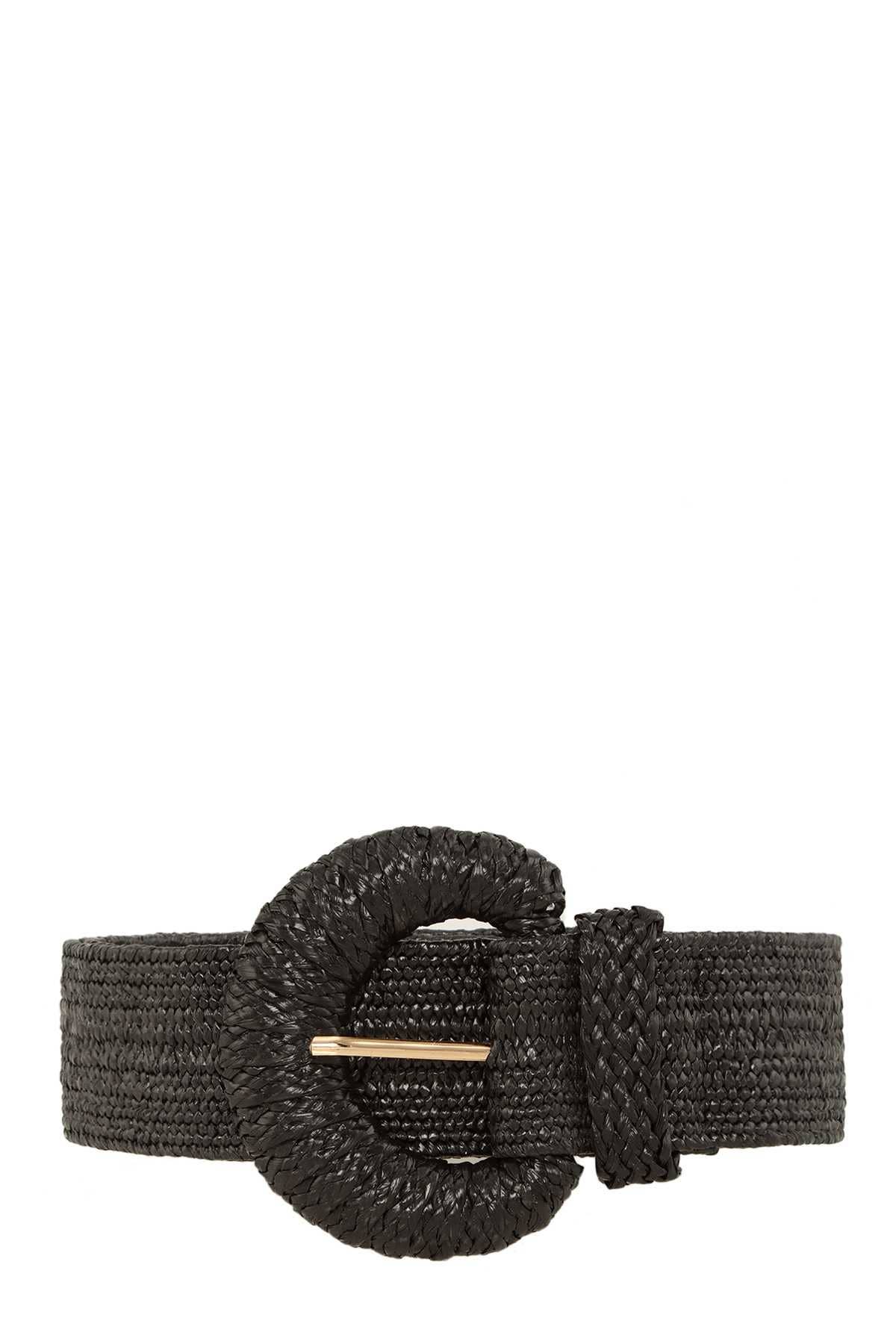 WRAPPED HALFMOON ELASTIC STRAW BELT IW50015
