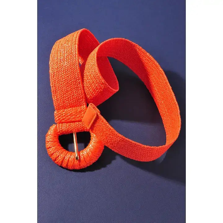 WRAPPED HALFMOON ELASTIC STRAW BELT IW50015