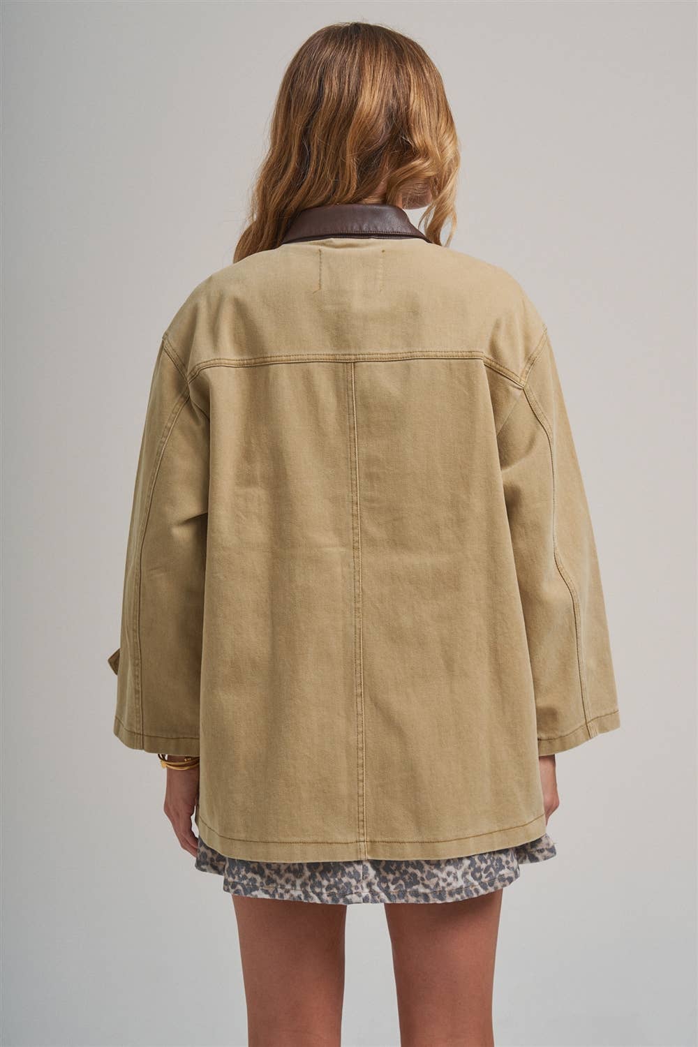 OVERSIZED JACKET WITH FAUX LEATHER COLLAR_LT00279-01