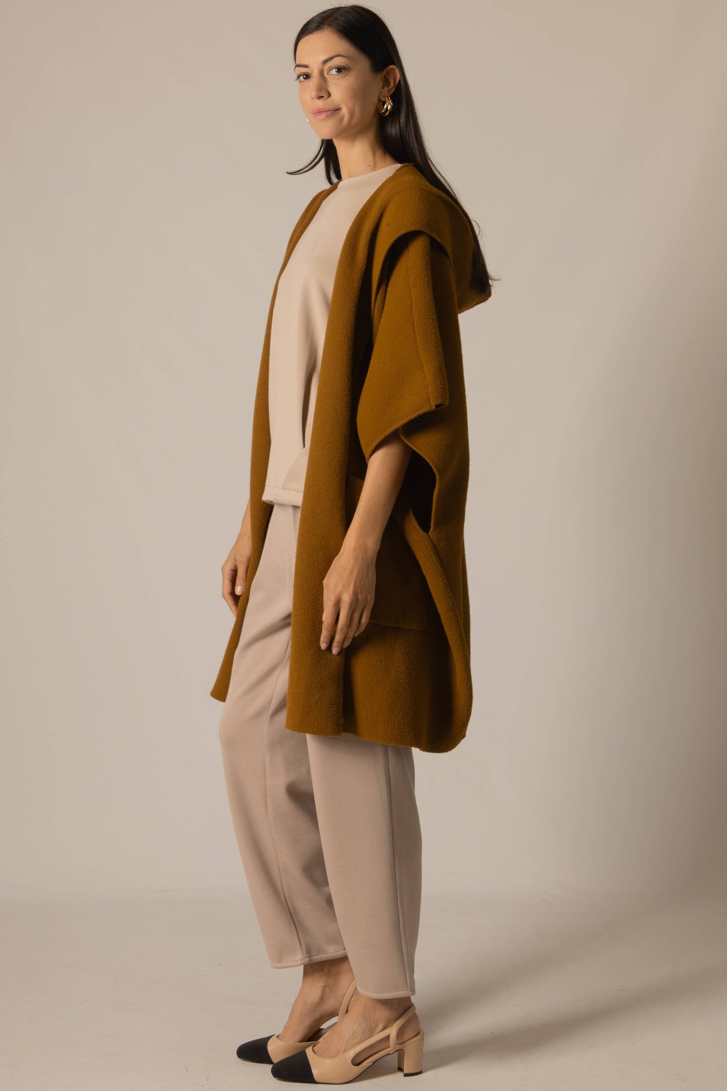 P.CILL Hooded Cape Cardigan