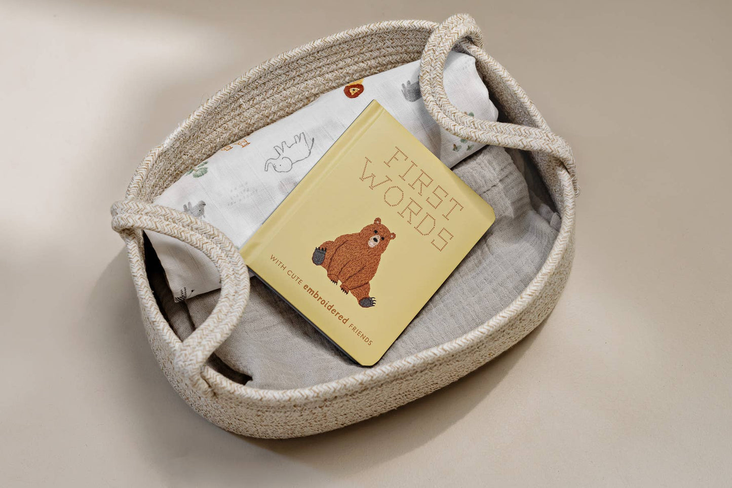 First Words with Cute Embroidered Friends (Baby Board Book)