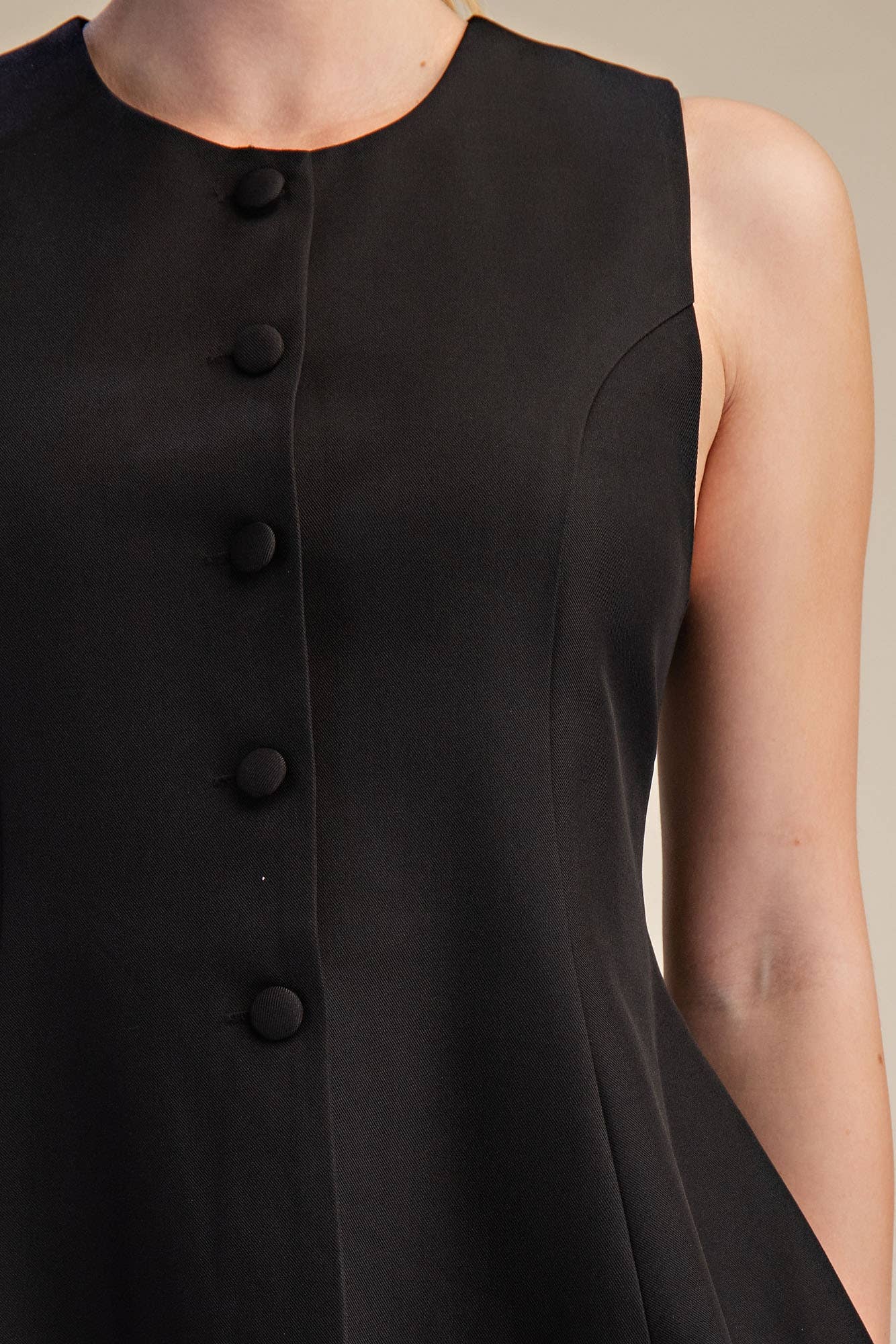 Button Peplum Vest