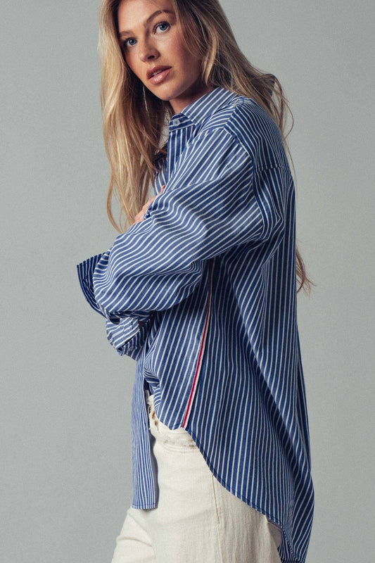 Twill Tape Detail and Button Down Casual Shirt