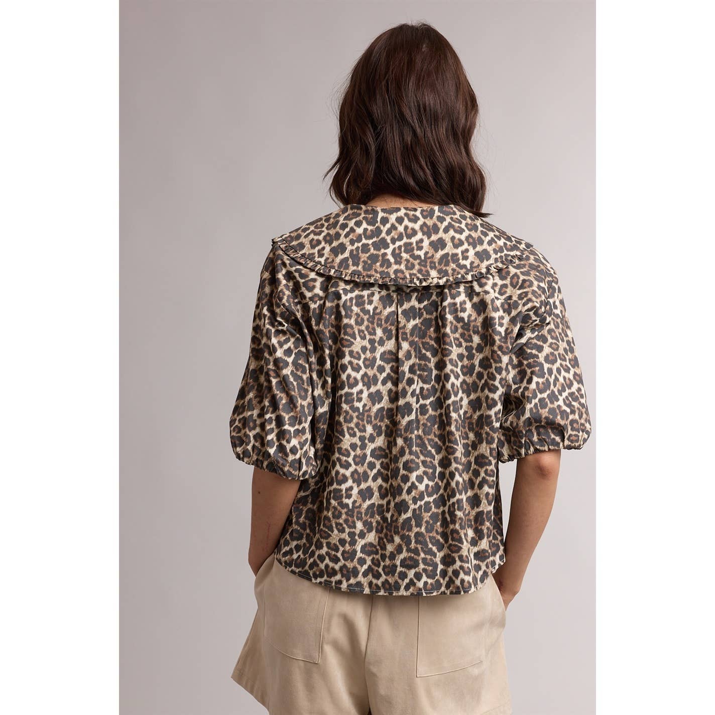 LEOPARD PETER PAN COLLAR BLOUSE / WL26-13188