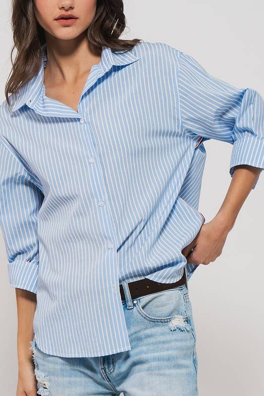 Twill Tape Detail and Button Down Casual Shirt