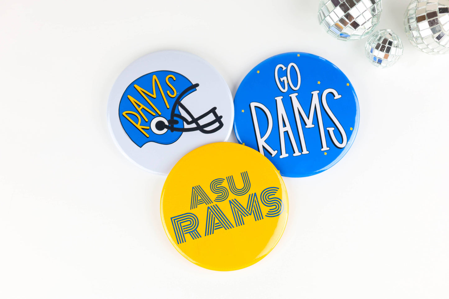 ANGELO STATE Game Day Buttons - "Rams Helmet" Design