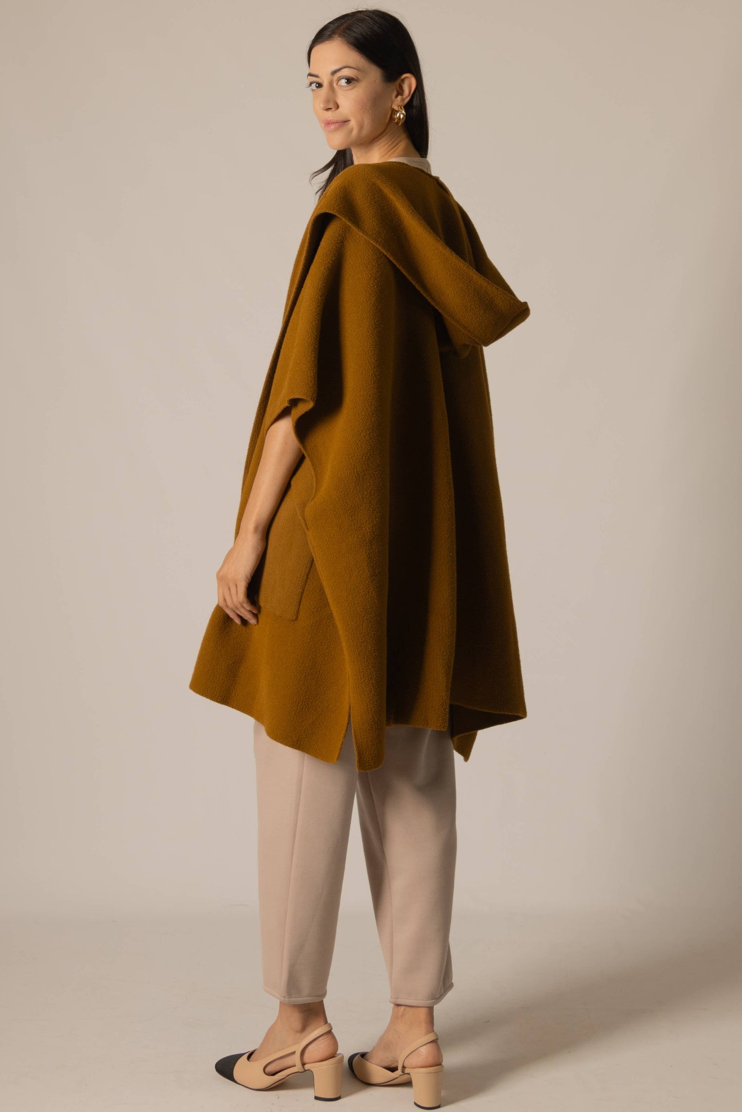 P.CILL Hooded Cape Cardigan