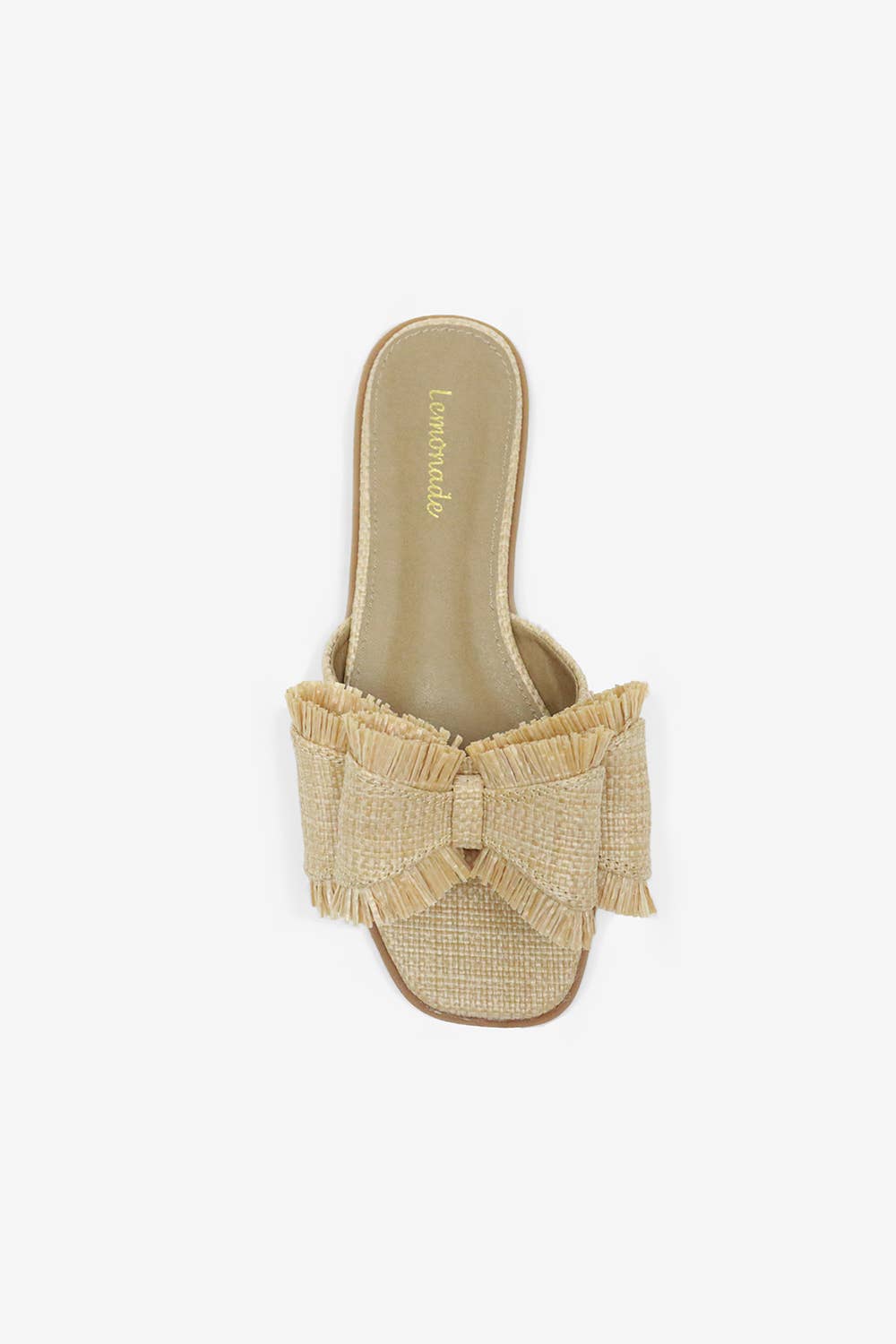RESORT STAY - Raffia Bow Sandals, Beach Slide, Summer Flat
