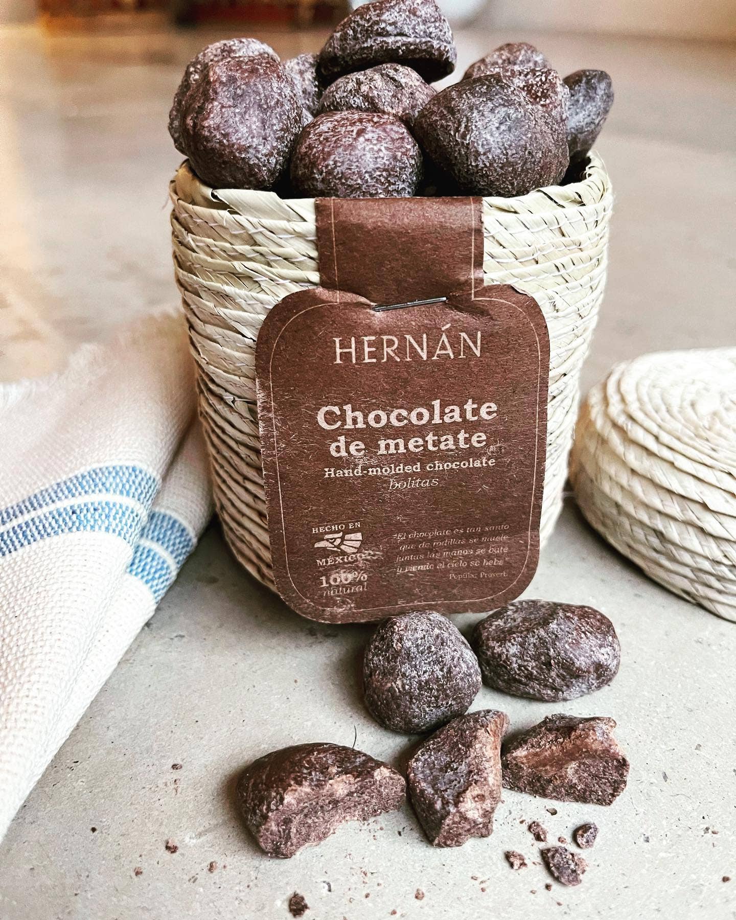 Cinnamon Mexican Chocolate Bolitas in Basket - 240g