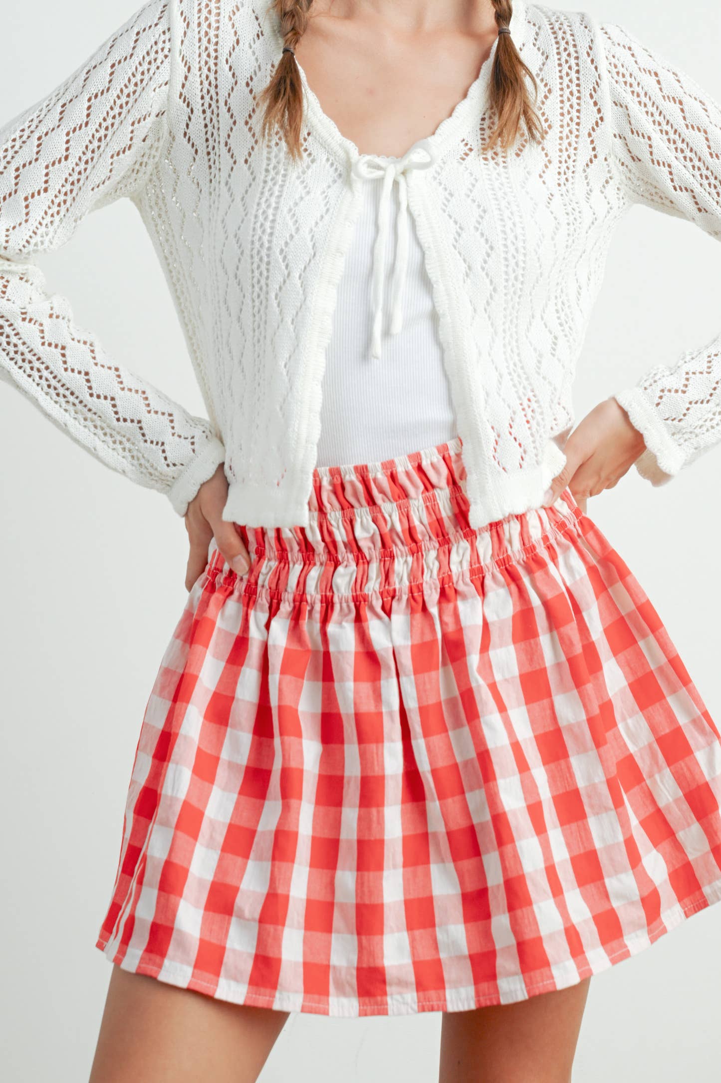 Checked Patterned Plaid Skirt - BMS7743