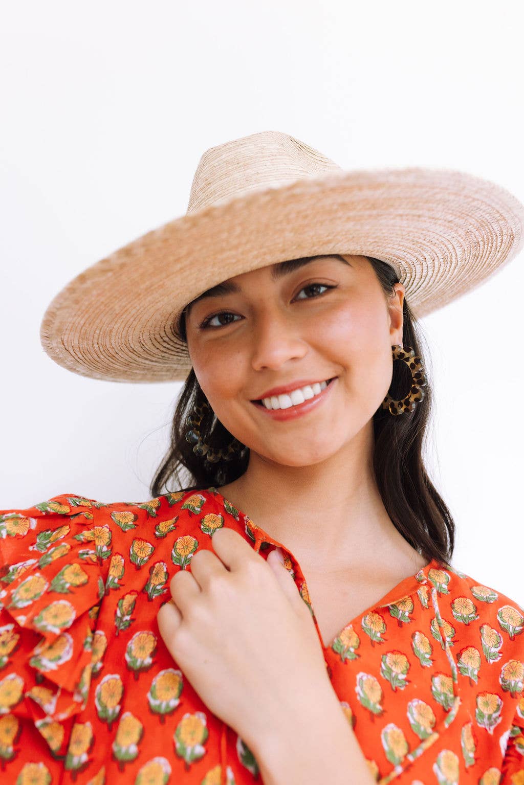 Tortoise Flower Outline Hoops