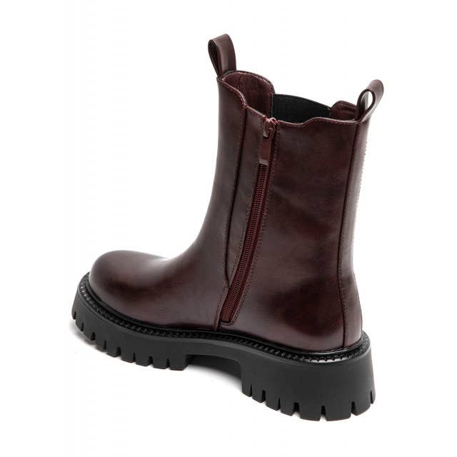 Women's Flat Chunky Classic Chelsea Pull On Ankle Boots