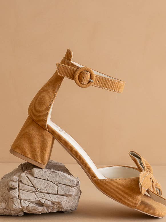 The Vigo Tan | Low Heel With A Sweet Bow