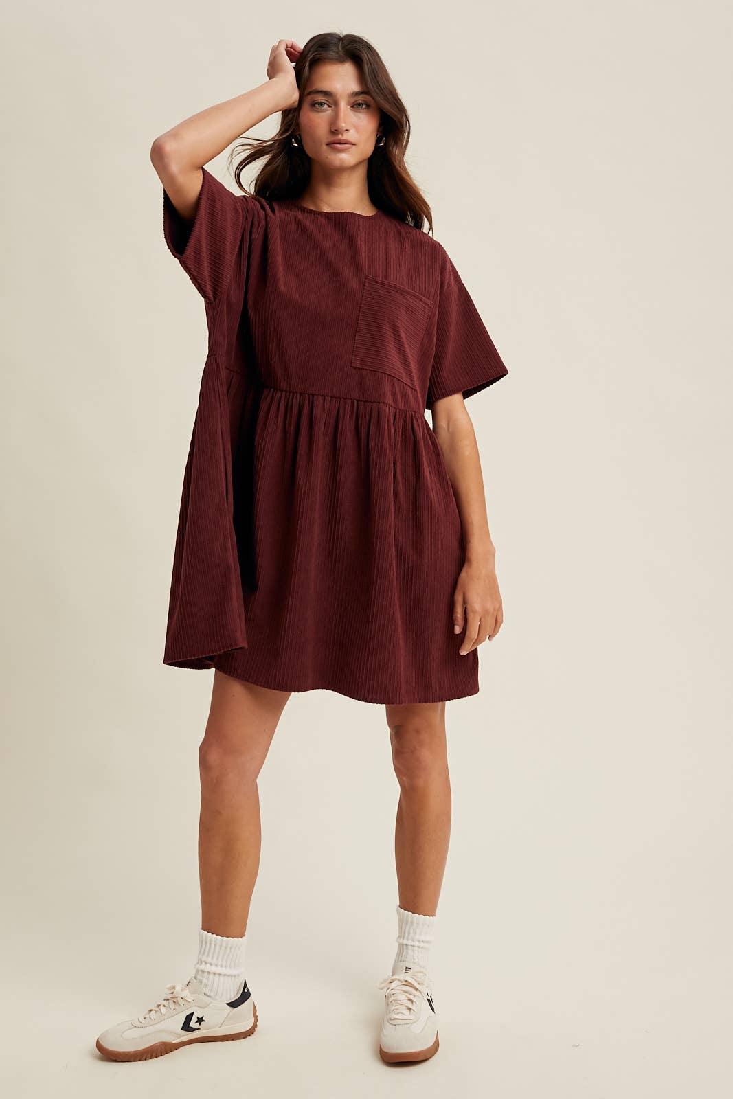 CORDUROY MINI DRESS / WL25-11083