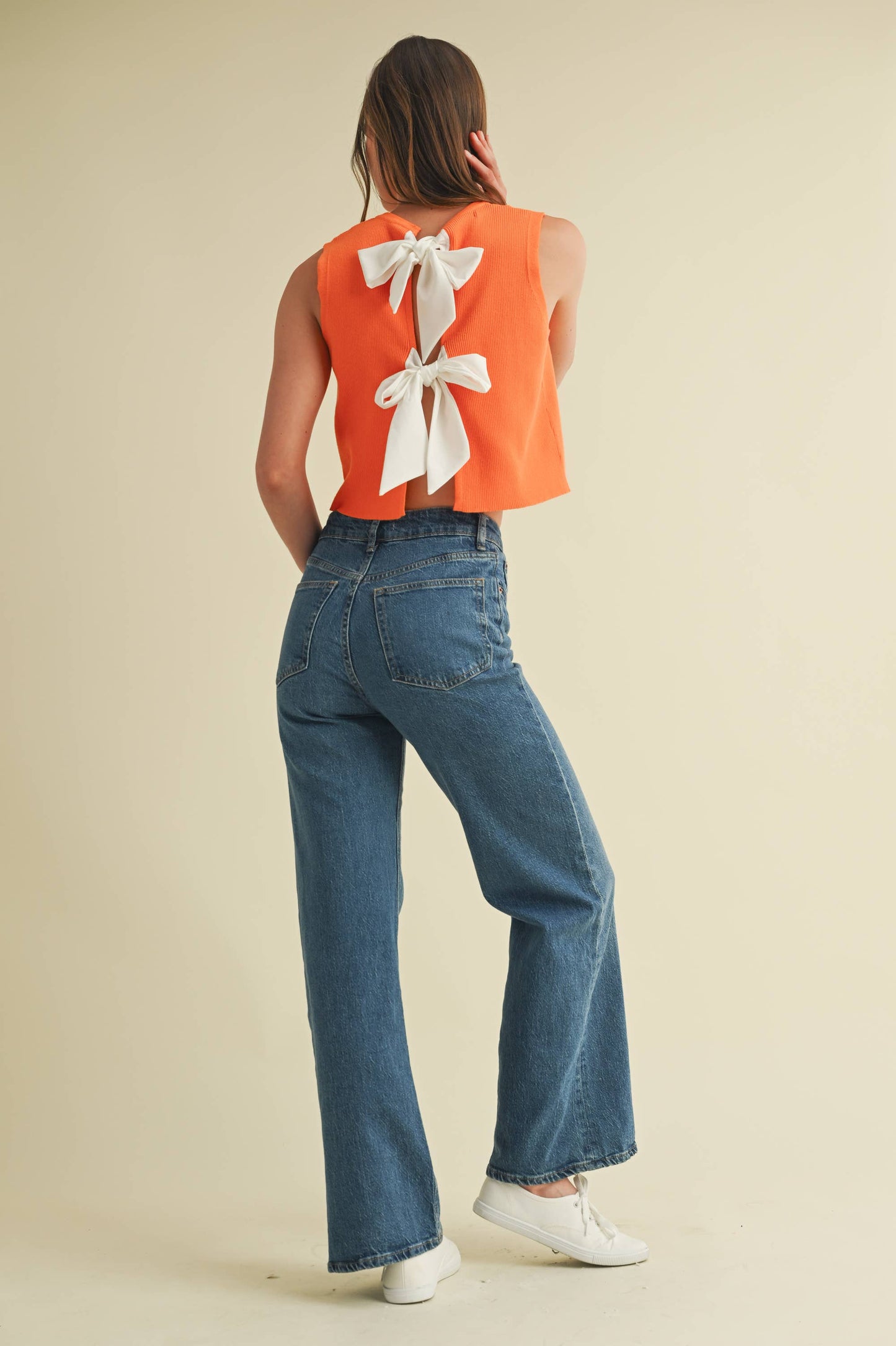 CSW17339 - BACK BOW TIE SLEEVELESS TOP