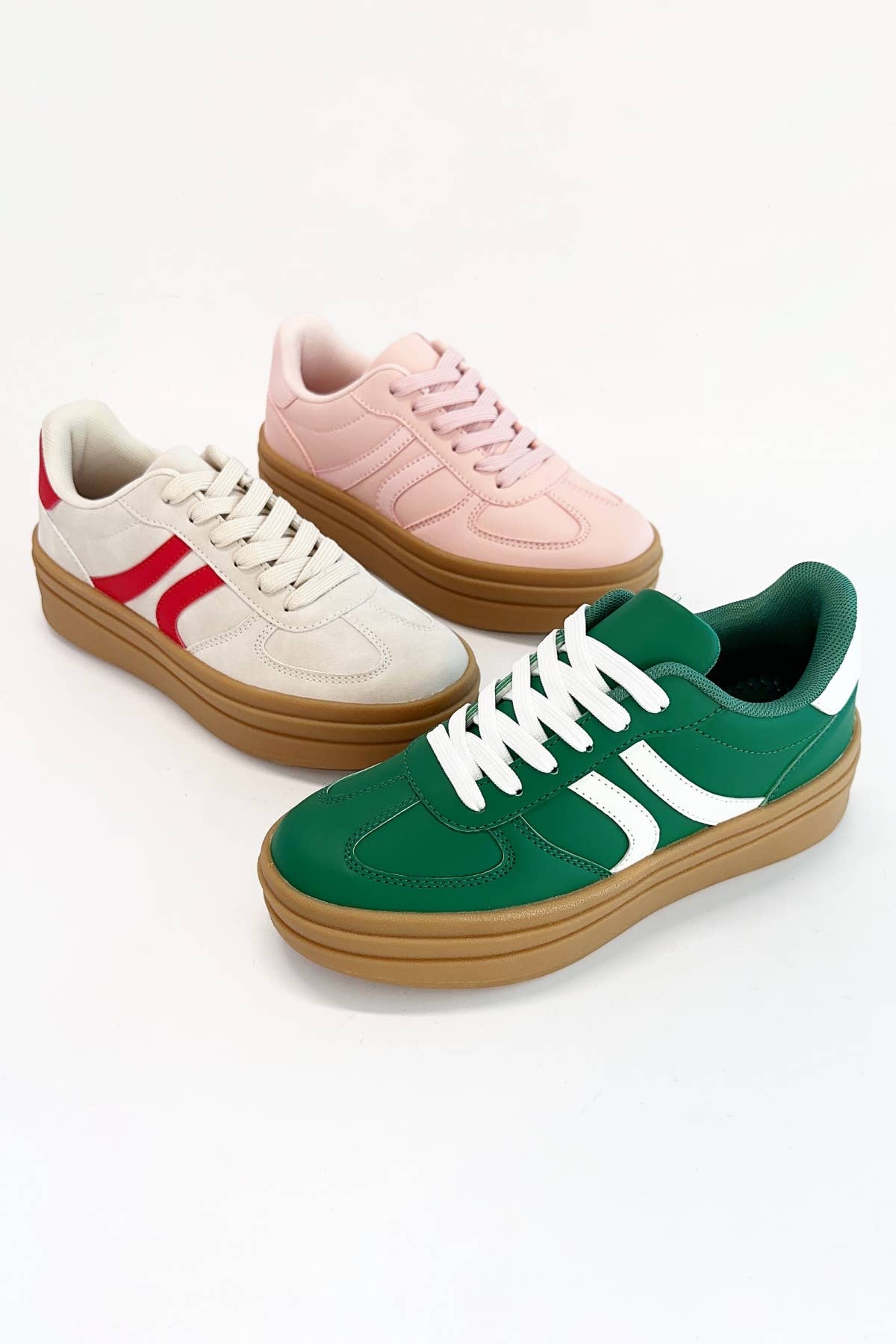 TOPPING-18 SEMI PLATOFM DOUBLE STRIPE LOW SNEAKERS