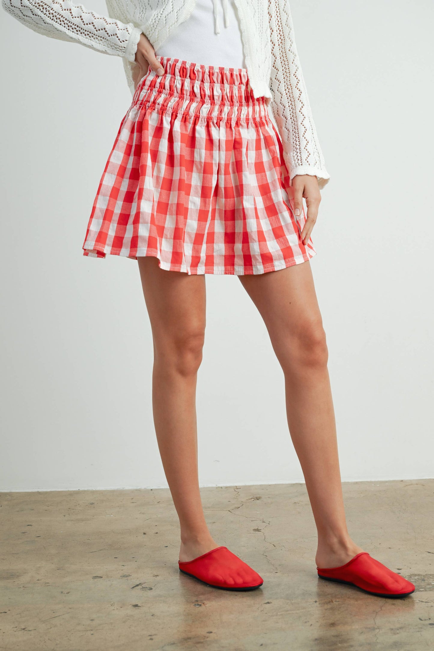 Checked Patterned Plaid Skirt - BMS7743